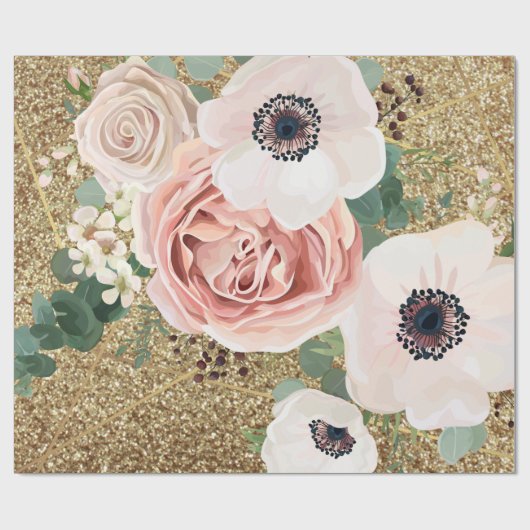 60lb wikkelpapier Roll Geometric Garden Roos Cadeaupapier (Vlak)