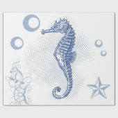 60lb wikkelpapier Roll Seahorse Ocean Beach Cadeaupapier (Vlak)