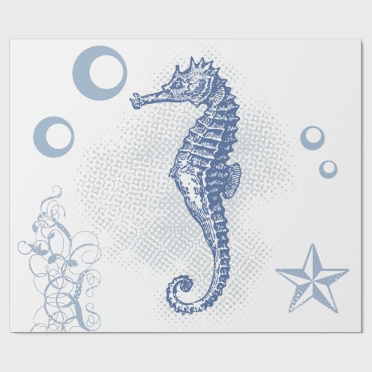 60lb wikkelpapier Roll Seahorse Ocean Beach Cadeaupapier (Vlak)