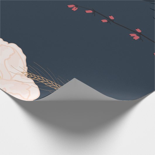 60lb Wrapping Paper Roll Baby Roze Kosmos op Wit Cadeaupapier (Hoek)