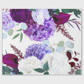 60lb Wrapping Papier Roll Lavendel Hibiscus op Wit (Vlak)