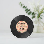 60s 70s Bloemen Retro Vinyl Record Muziek Verjaard Kaart (Staand voorkant)