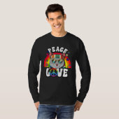 60s 70s Costume Peace Love Hippie Cat T-shirt (Voorkant volledig)