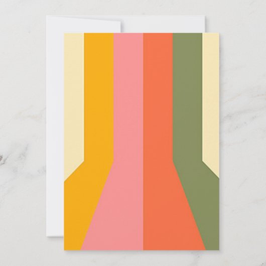 60s 70s Groovy Stripes Bruiloft Koppels Douche Kaart (Achterkant)