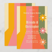 60s 70s Groovy Stripes Bruiloft Koppels Douche Kaart (Voorkant / Achterkant)