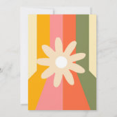 60s 70s Groovy Stripes Flower Engagement Party Kaart (Achterkant)