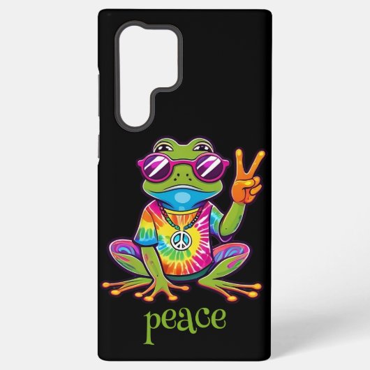 60s 70s Hippy Hippie Peace Frog Samsung Galaxy Hoesje (Achterkant)