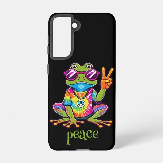 60s 70s Hippy Hippie Peace Frog Samsung Galaxy Hoesje (Achterkant)