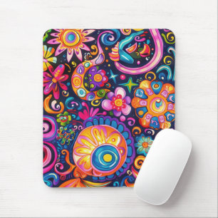 60s 70s Hippy Hippie Psychedelisch Muismat