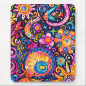 60s 70s Hippy Hippie Psychedelisch Muismat (Voorkant)