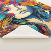 60s 70s Hippy Woman Psychedelic Hippie Sherpa Deken (3/4)