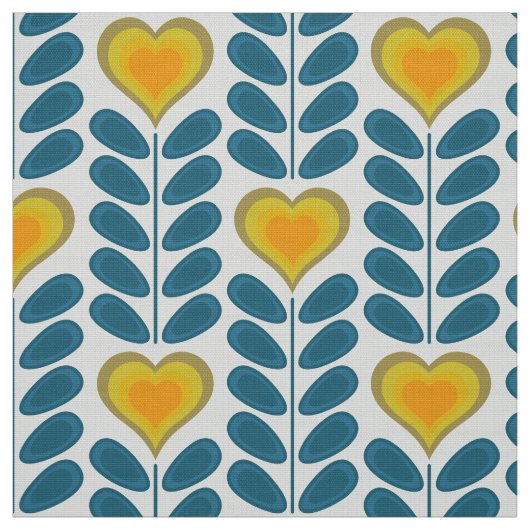 60s 70s mod retro hart bloemen v2 stof (Swatch)