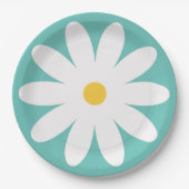 60s 70s retro bloem papieren bordje (Voorkant)