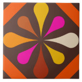 60s 70s retro patroon keramische tegel tegeltje (Voorkant)