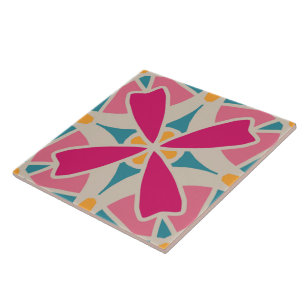 60s 70s retro patroon keramische tegel tegeltje