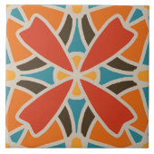 60s 70s retro patroon keramische tegel tegeltje (Voorkant)