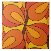 60s 70s retro patroon keramische tegel tegeltje (Voorkant)