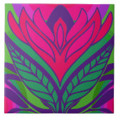 60s 70s retro patroon keramische tegel tegeltje (Voorkant)