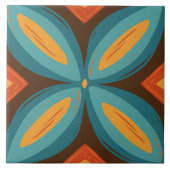 60s 70s retro patroon keramische tegel tegeltje (Voorkant)