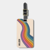 60s 70s Retro strepen Bagagelabel (Voorkant verticaal)