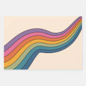 60s 70s Retro strepen Inpakpapier Vel (Voorkant)