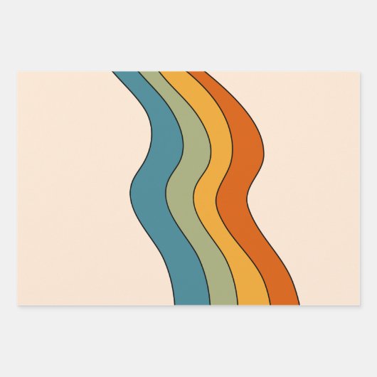 60s 70s Retro strepen Inpakpapier Vel (Voorkant 2)