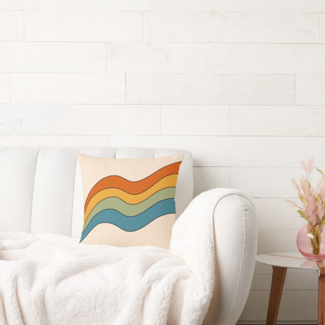 60s 70s Retro strepen Kussen (Bank)