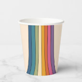 60s 70s Retro strepen Papieren Bekers (Achterkant)