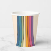 60s 70s Retro strepen Papieren Bekers (Voorkant)