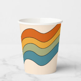 60s 70s Retro strepen Papieren Bekers