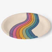 60s 70s Retro strepen Papieren Bordje (Gekanteld)