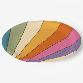 60s 70s Retro strepen Papieren Bordje (Gekanteld)