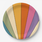 60s 70s Retro strepen Papieren Bordje (Voorkant)