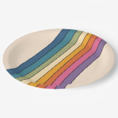 60s 70s Retro strepen Papieren Bordje (Gekanteld)