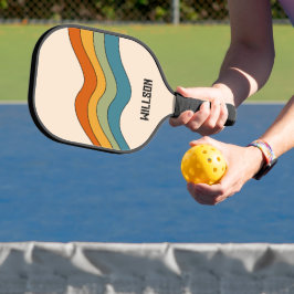 60s 70s Retro strepen Pickleball Paddle