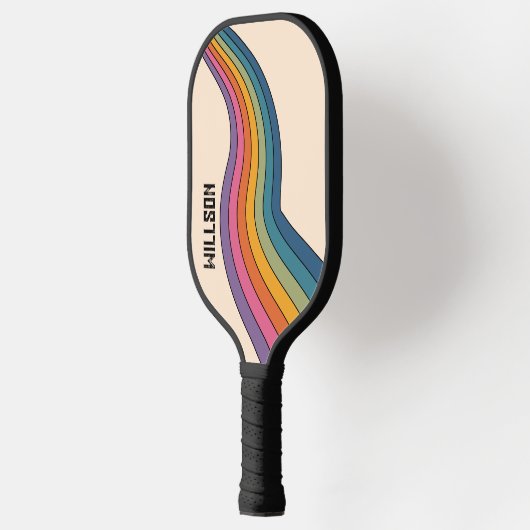 60s 70s Retro strepen Pickleball Paddle (Links)
