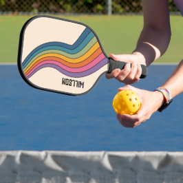 60s 70s Retro strepen Pickleball Paddle