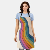 60s 70s Retro strepen Schort (Gedragen)