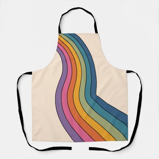 60s 70s Retro strepen Schort (Voorkant)