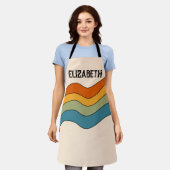 60s 70s Retro strepen Schort (Gedragen)