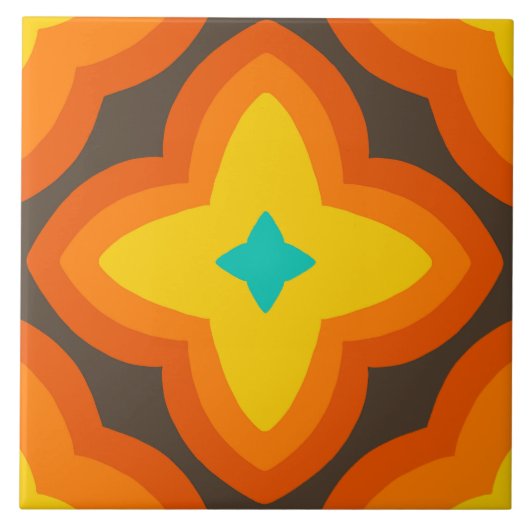 60s 70s retro tegel tegeltje (Voorkant)