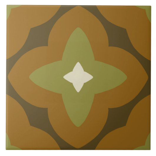 60s 70s retro tegel tegeltje (Voorkant)