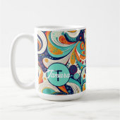 60s 70s Vibe Retro Wervelingen Abstract Pat#1 ID10 Koffiemok (Links)