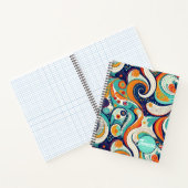 60s 70s Vibe Retro Wervelingen Abstract Pat#1 ID10 Notitieboek (Binnen)