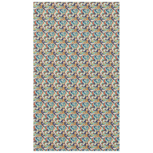 60s 70s Vibe Retro Wervelingen Abstract Pat#1 ID10 Tafelkleed (Voorkant)