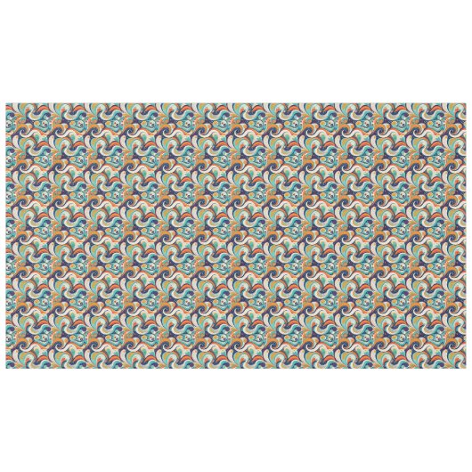 60s 70s Vibe Retro Wervelingen Abstract Pat#1 ID10 Tafelkleed (Voorkant (Horizontaal))