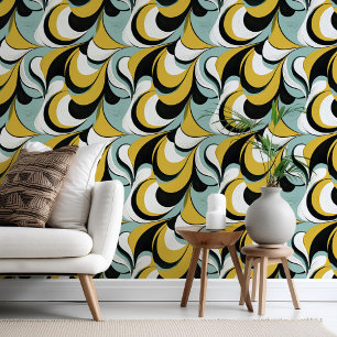 60s 70s Vibe Retro Wervelingen Abstract Pat#3 ID10 Behang