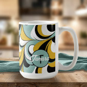 60s 70s Vibe Retro Wervelingen Abstract Pat#3 ID10 Koffiemok