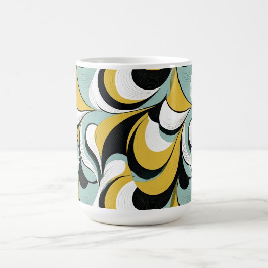 60s 70s Vibe Retro Wervelingen Abstract Pat#3 ID10 Koffiemok (Center)