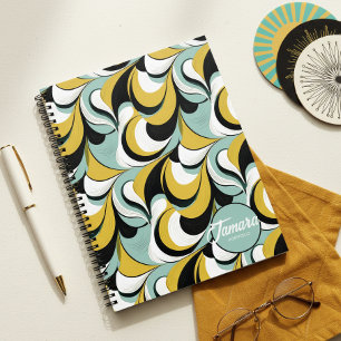 60s 70s Vibe Retro Wervelingen Abstract Pat#3 ID10 Notitieboek